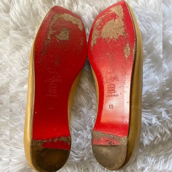 Christian Louboutin Nude Square Toe Ballet Flats - Picture 6 of 8